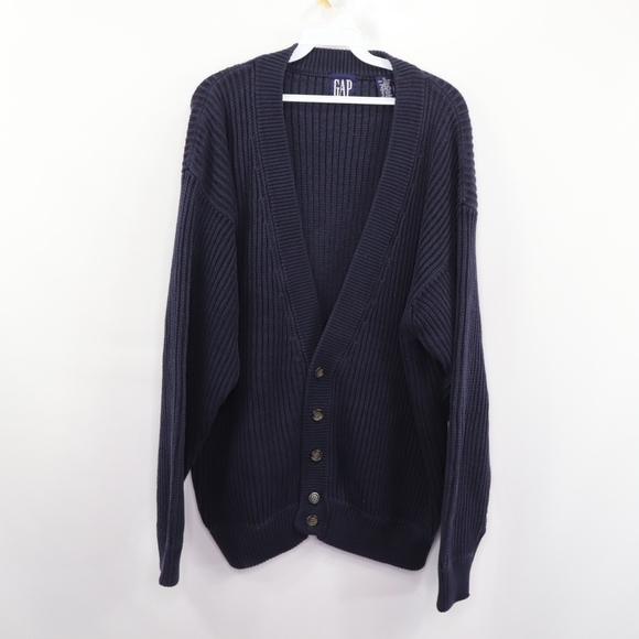gap blue cardigan